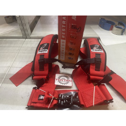 Dragonfire 4-х точечные ремни безопасности (грязевые)  3" красные- Оригинал! 