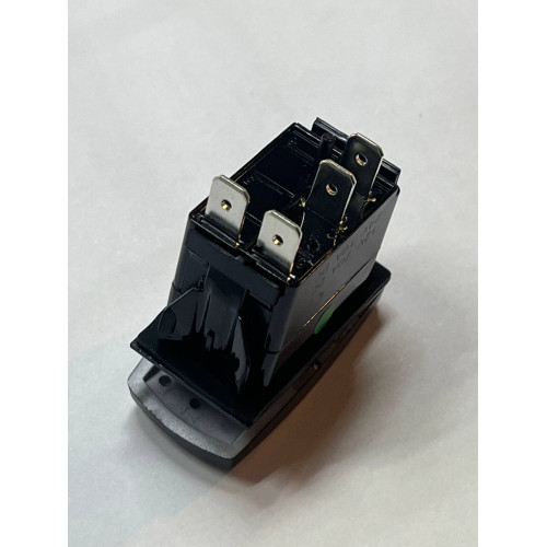 Переключатель (кнопка) ВКЛ/ВЫКЛ, зеленый, ЗАДНЯЯ БЛОКИРОВКА