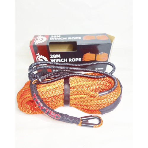 Усиленный заплетенный трос для лебедки синтетический диаметр 12 мм длина 28 метров