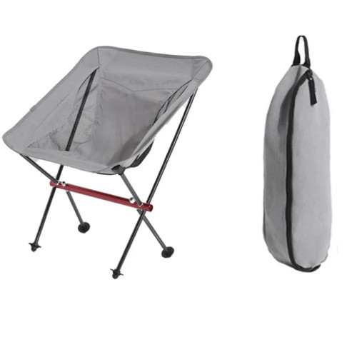 Кресло туристическое YL05 складное (компактное и легкое) , серое, до 110 кг