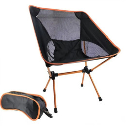 Кресло туристическое YL05 складное (компактное и легкое), черное, оранжевые ножки, до 110 кг