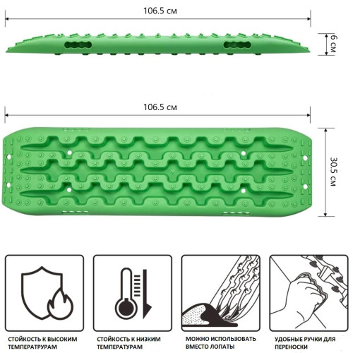 Сэнд-траки TOYTEC пластиковые 106,5х30,6 см усиленные, красные (2 шт.)