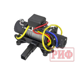 Лебёдка переносная РИФ 9500S c квадратом для фаркопа, стальной трос (облегченная)