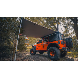 Маркиза автомобильная РИФ 2,5х2,5 м полуавтомат (винил) темно-серая