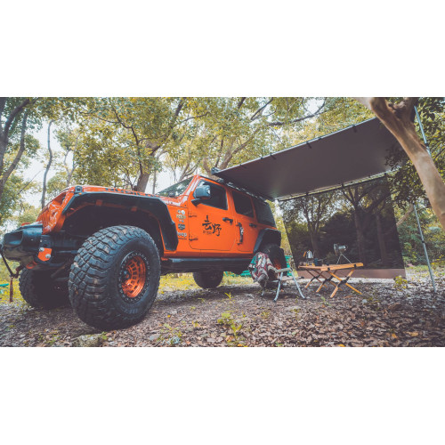 Маркиза автомобильная РИФ 2,5х2,5 м полуавтомат (винил) темно-серая