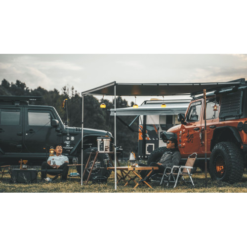 Маркиза автомобильная РИФ 2,5х2,5 м полуавтомат (винил) темно-серая