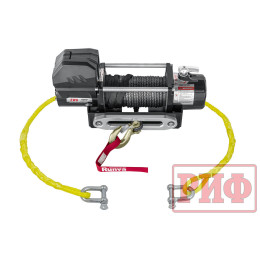 Лебёдка переносная РИФ 9000SR c облегчённой площадкой и проводами (синтетический трос)