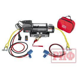 Лебёдка переносная РИФ 9000SR c облегчённой площадкой и проводами (синтетический трос)