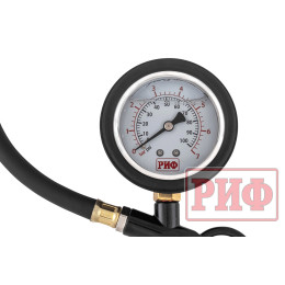 Пистолет РИФ для подкачки колес виброустойчивый (черный) с манометром РИФ от 0 до 7 атм.