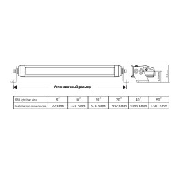 Светодиодная фара водительского света AURORA 508 мм 100W с RGB подсветкой