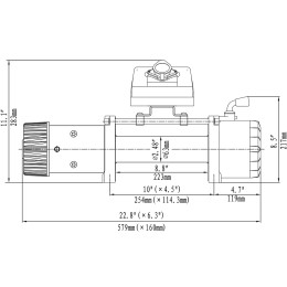 Лебёдка автомобильная электрическая 12V Runva 12000 lbs 5443 кг (стальной трос)