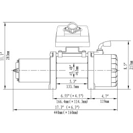 Лебёдка  автомобильная электрическая 12V Runva 5000  lbs 2268 кг