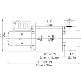 Лебёдка электрическая (индустр.) 12V Runva 15000 lbs 6800 кг