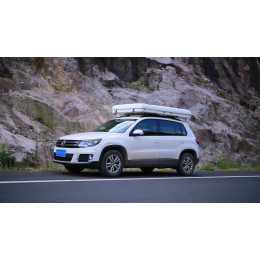 Палатка на крышу автомобиля РИФ Hard RT05-125, корпус белый, тент светло-серый, 210х125х150