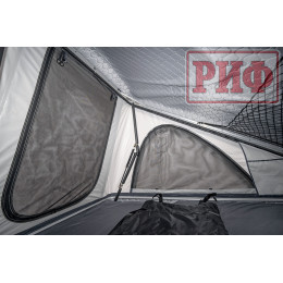 Палатка на крышу автомобиля РИФ Hard RT05-125, корпус белый, тент светло-серый, 210х125х150