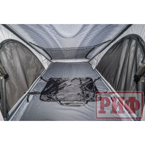 Палатка на крышу автомобиля РИФ Hard RT05-125, корпус белый, тент светло-серый, 210х125х150