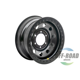 Диск усиленный стальной черный 6x139,7 8xR16 d110 ET-19 с двойным бедлоком (красный)