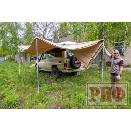 Маркиза автомобильная РИФ комбинированная (прямоугольная с веерной частью) 2,5 х2.5м (левая)