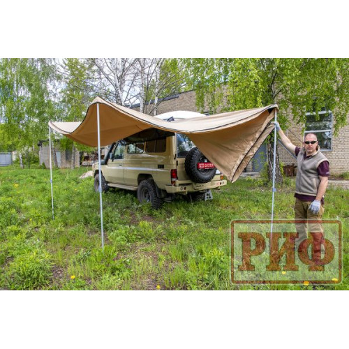 Маркиза автомобильная РИФ комбинированная (прямоугольная с веерной частью) 2,5 х2.5м (левая)
