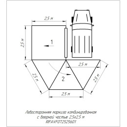 Маркиза автомобильная РИФ комбинированная (прямоугольная с веерной частью) 2,5 х2.5м (левая)