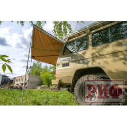 Маркиза автомобильная РИФ комбинированная (прямоугольная с веерной частью) 2,5 х2.5м (левая)