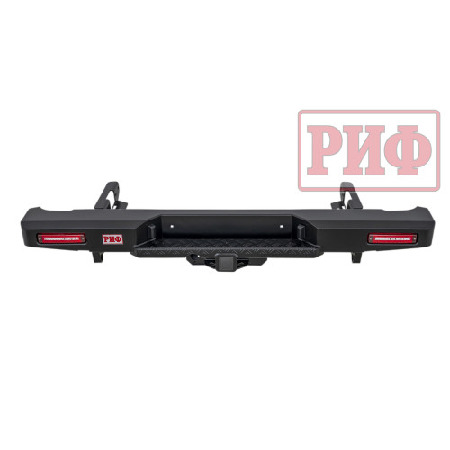 Бампер РИФ силовой задний Toyota Hilux 2005-2014 с квадратом под фаркоп и фонарями