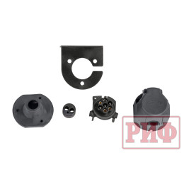 Бампер РИФ силовой задний Toyota Hilux 2005-2014 с квадратом под фаркоп и фонарями