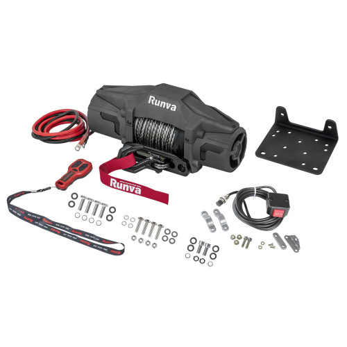 Лебёдка автомобильная электрическая 12V Runva 6000 lbs 2722 кг (синтетический трос)