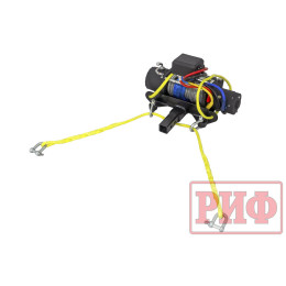 Лебёдка переносная РИФ 9500SR c квадратом для фаркопа, синтетический трос (облегченная)