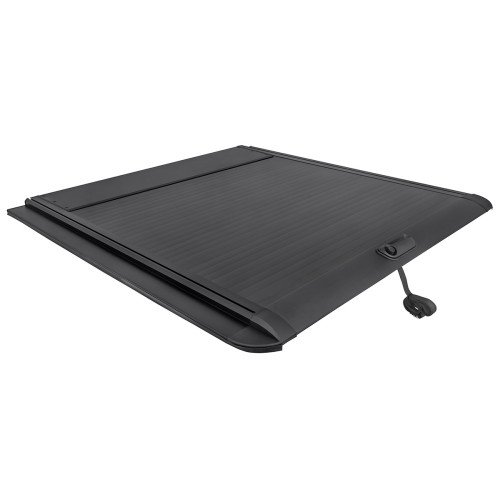 Крышка кузова РИФ для Toyota Hilux 2015+, роллета раздвижная, алюминиевая, черная