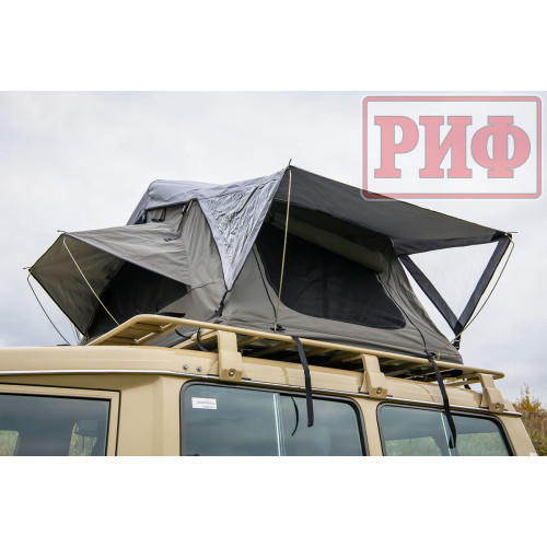 Палатка на крышу автомобиля РИФ Soft RT02-120, тент серый, 400 гр., 120х240х115