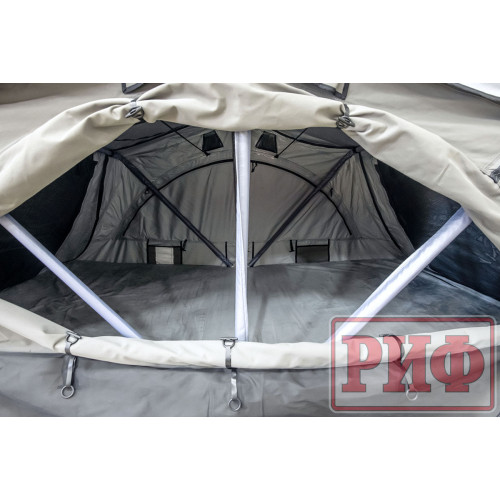 Палатка на крышу автомобиля РИФ Soft RT02-120, тент серый, 400 гр., 120х240х115