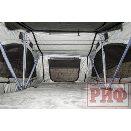 Палатка на крышу автомобиля РИФ Soft RT02-120, тент серый, 400 гр., 120х240х115