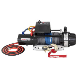 Лебёдка автомобильная электрическая 12V Runva 9500 lbs 4350 кг влагозащищенная, синтетический трос