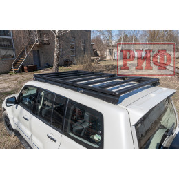 Багажник экспедиционный (платформа) алюминиевый РИФ 1150x2080 мм для Mitsubishi Pajero IV (с крепежом)