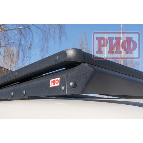 Багажник экспедиционный (платформа) алюминиевый РИФ 1150x2080 мм для Mitsubishi Pajero IV (с крепежом)