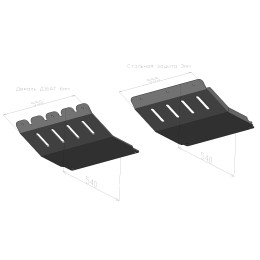 Защита радиатора Mitsubishi L200 2005+ под накладку РИФ на пер. бампер (сталь)