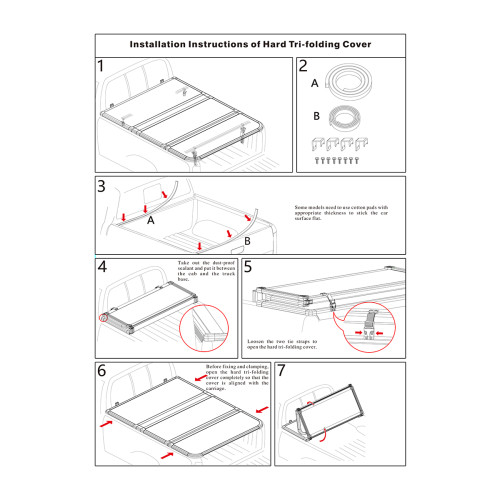 Крышка кузова РИФ для Toyota Tundra 2022+, трёхсекционная, алюминиевая, черная (5,8 ft)