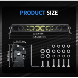 Светодиодная фара дальнего света AURORA 254 мм 75W с RGB подсветкой