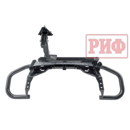 Бампер задний силовой/защита штатного бампера РИФ Toyota Fortuner 2015+ c квадратом под фаркоп, калиткой, подсветкой номера