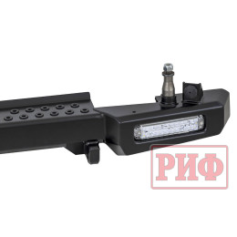 Бампер РИФ силовой задний УАЗ Хантер с фонарями, калиткой, возможностью установки фаркопа, лифт 65 мм