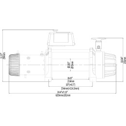 Лебёдка автомобильная электрическая 12V Runva 9500 lbs 4350 кг влагозащищенная, комбинированный роспуск, синтетический трос 