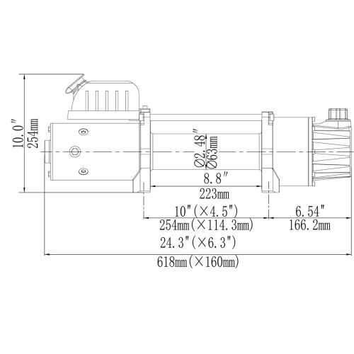 Лебёдка электрическая двухскоростная 12V Runva 8000 lbs 3629 кг