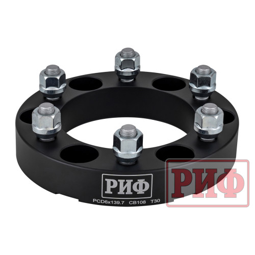 Проставки колёсные РИФ 6x139,7, ЦО 108 мм, толщина 30 мм, 12x1,5 (2 шт.)