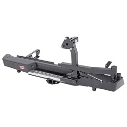 Бампер РИФ силовой задний Toyota Hilux 2015+ с квадратом под фаркоп, калиткой, подсветкой номера