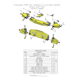 Площадка РИФ под лебёдку в штатный бампер Great Wall Poer