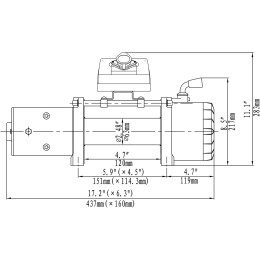 Лебёдка автомобильная электрическая 12V Runva 9500 lbs 4350 кг короткий барабан