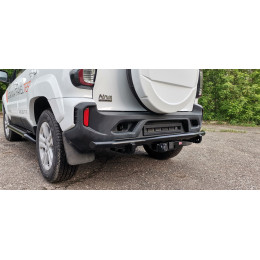 Бампер РИФ силовой задний/защита штатного бампера Lada Niva Travel с возможностью установки фаркопа