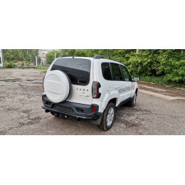 Бампер РИФ силовой задний/защита штатного бампера Lada Niva Travel с возможностью установки фаркопа