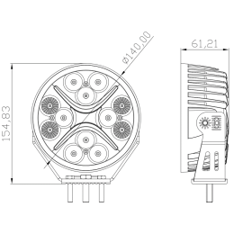 Светодиодная фара комбинированного света РИФ 140 мм 60W LED